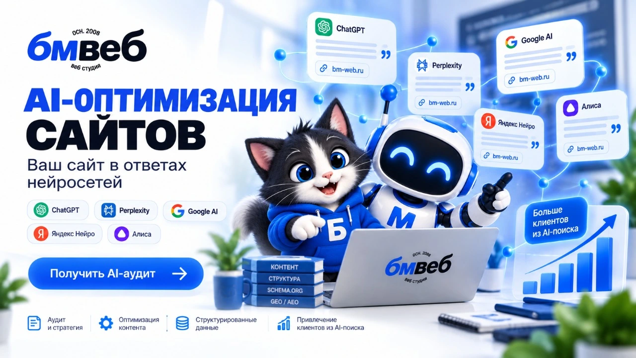 AI оптимизация сайтов под нейросети и AI-поиск от БМ ВЕБ